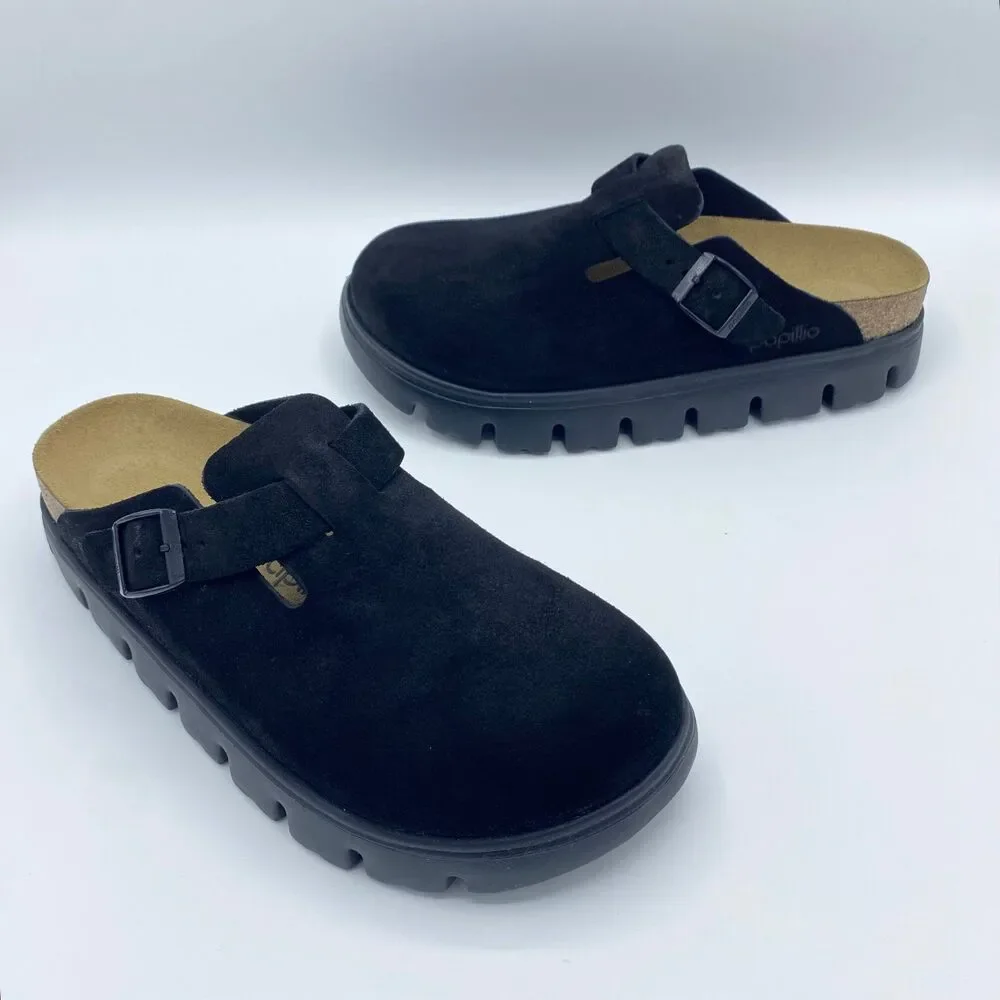 Papillio By Birkenstock Black Suede Boston Clog Size 40 / US 9 - 9.5 - Picture 3 of 13